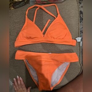 Cupshe Vibrant Orange Bikini Set